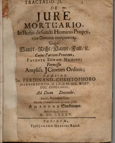 Alexandri, Caspa:r aus Braunschweig-Lüneburg: Juristische Dissertation. De avocatione caussarum. 