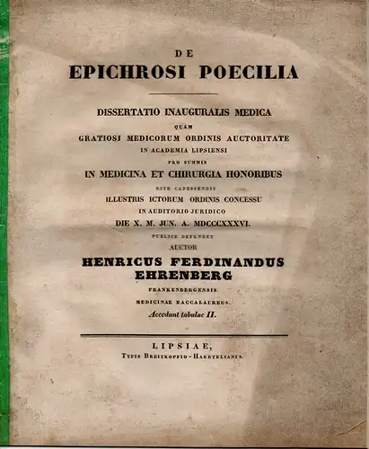 Ehrenberg, Heinrich Ferdinand: Frankenberg: De epichrosi Poecilia Dissertation. 