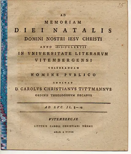 Tittmann, Carl Christian: Ad Luc. II, 8-14. Universitätsprogramm. 