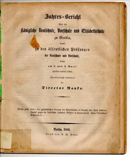 Schneider, A. F. H: Ueber den geschichtlichen Verlauf der Reformation in Liegnitz und ihren späteren Kampf gegen die kaiserliche Jesuiten-Mission in Harpersdorf : Abth. 1...