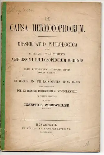 Weisweiler, Joseph: De Causa hermocopidarum. Dissertation. 
