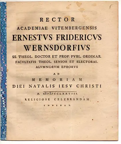 Wernsdorf, Ernst Friedrich: Jesus Deus et xervator in Evangelio Joannis demonstratus. Universitätsprogramm. 