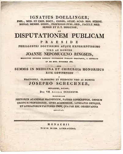 Schechner, Joseph: aus München: Theses ad disputationem publicam. 