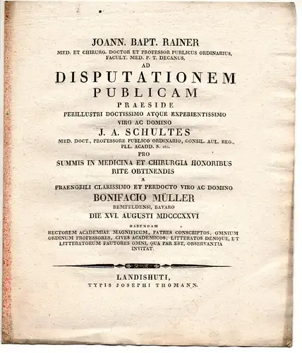 Müller, Bonifacius: aus Bemfeld: Theses ad disputationem publicam. 