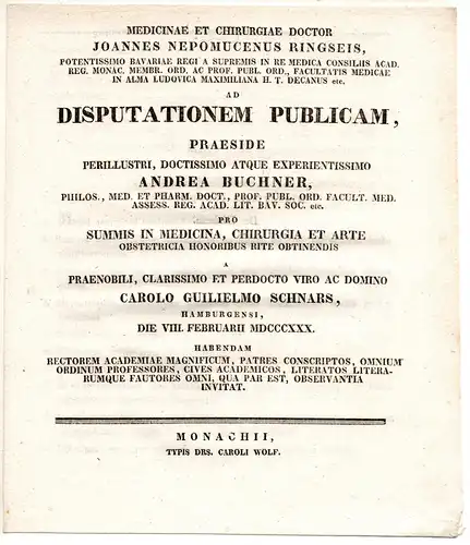 Schnars, Carl Wilhelm: aus Hamburg: Theses ad disputationem publicam. 