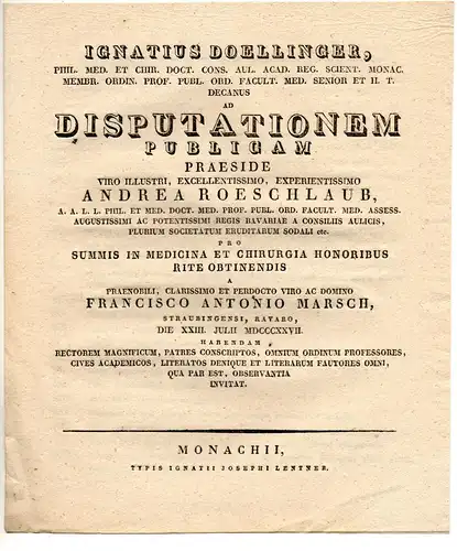 Marsch, Franz Anton: aus Straubing: Theses ad disputationem publicam. 