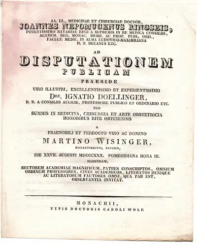 Wisinger, Martin: Theses ad disputationem publicam. 