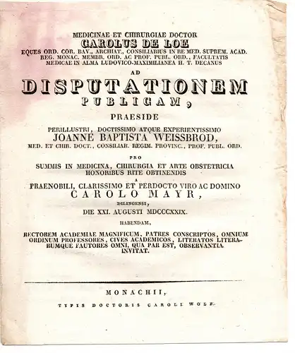 Mayr, Karl: aus Dillingen: Theses ad disputationem publicam. 