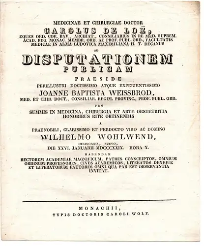 Wohlwend, Wilhelm: aus Dillingen: Theses ad disputationem publicam. 