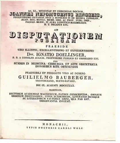 Bauberger, Wilhelm: aus Thannhausen: Theses ad disputationem publicam. 