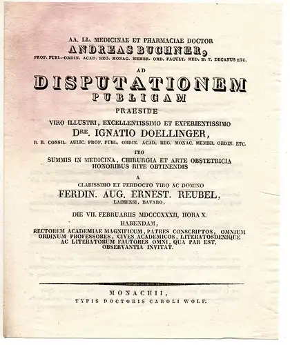 Reubel, Ferdinand August Ernst: aus Laim: Theses ad disputationem publicam. 