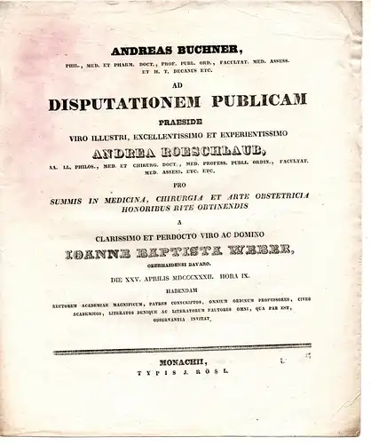 Weber, Johann Baptist: aus Oberhaid: Theses ad disputationem publicam. 