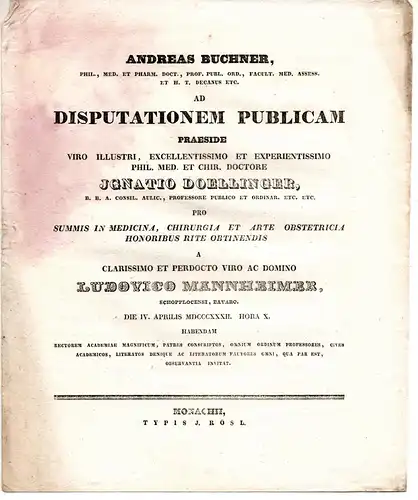 Mannheimer, Ludwig: aus Schopfloch: Theses ad disputationem publicam. 