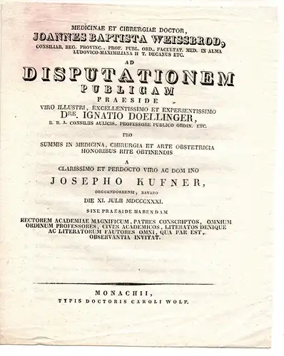 Kufner, Joseph: aus Deggendorf: Theses ad disputationem publicam. 