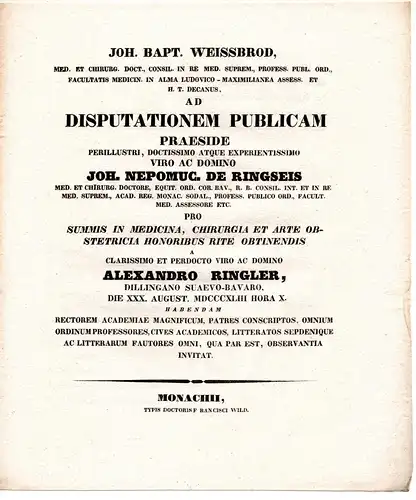 Ringler, Alexander: aus Dillingen: Theses ad disputationem publicam. 