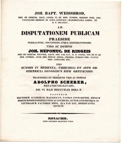 Scherer, Adolph: aus Ebnath: Theses ad disputationem publicam. 