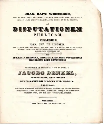 Denkel, Jacob: aus Burgheim: Theses ad disputationem publicam. 