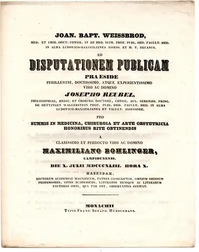 Bohlinger, Maximilian: aus Kempten: Theses ad disputationem publicam. 
