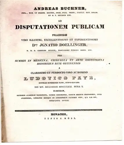 Payr, Ludwig: Theses ad disputationem publicam. 