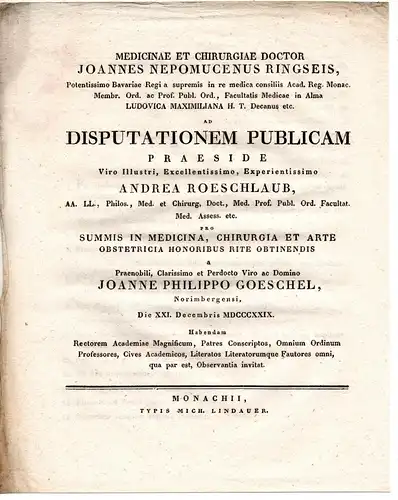 Goeschel, Johann Philipp: aus Nürnberg: Theses ad disputationem publicam. 