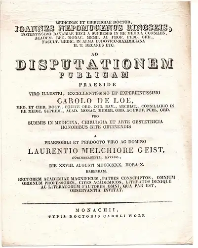 Geist, Lorenz Melchior: aus Nürnberg: Theses ad disputationem publicam. 