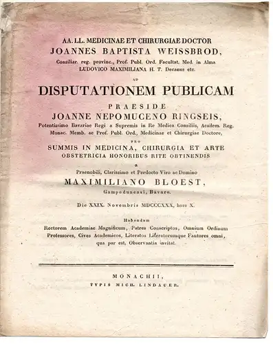 Bloest, Maximilian: aus Kempten: Theses ad disputationem publicam. 