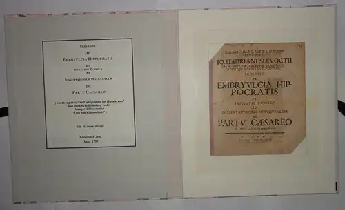 Slevogt, Johann Adrian: De embryulcia Hippocratis. Promotionsankündigung von Friedrich Wilhelm Jacobs aus Gotha. 