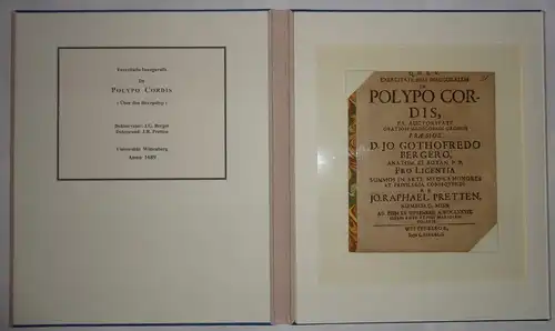 Pretten, Johann Raphael: aus Naumburg: Medizinische Inaugural-Dissertation. De polypo cordis. 