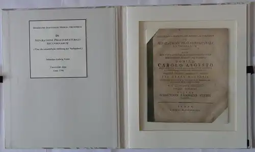 Vetter, Sebastian Ludwig:aus Ulm: Medizinische Inaugural-Dissertation. De separatione praeternaturali secundinarum. 