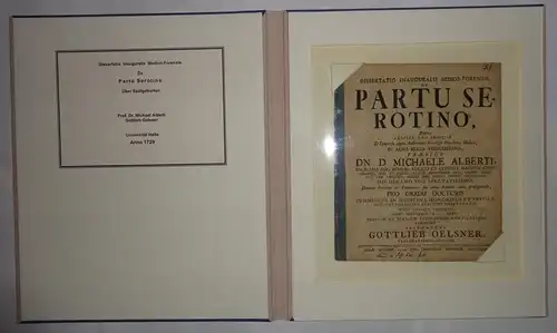 Oelssner, Gottlieb: aus Breslau: Medizinsche Inaugural-Dissertation. De partu serotino. 