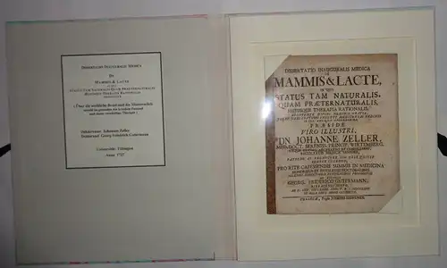 Gutermann, Georg Friedrich: aus Biberach: Medizinische Inaugural-Dissertation. De mammis et lacte : in qua status tam naturalis, quam praeternaturalis, huiusque therapia rationalis. 