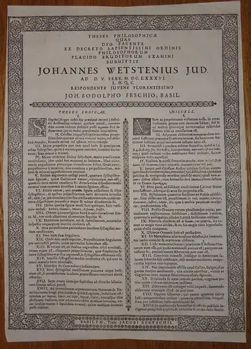 Fesch, Johann Rudolf: aus Basel: Theses philosophicae. 