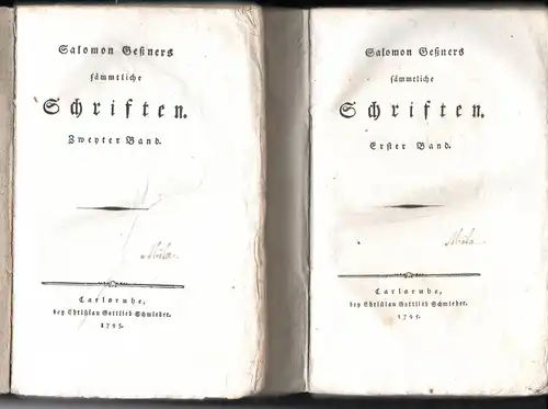 Geßner, Salomon: Salomon Geßners sämmtliche Schriften (3 Bände, komplett). 