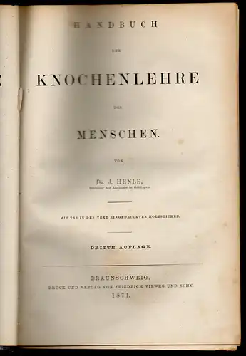 Henle, Jakob: Handbuch der systematischen Anatomie des Menschen in drei Bänden (komplett). 