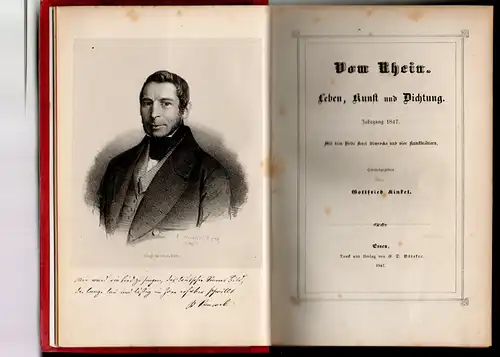 Kinkel, Gottfried (Hrsg.): Vom Rhein. Leben, Kunst und Dichtung. Jahrgang 1847. 