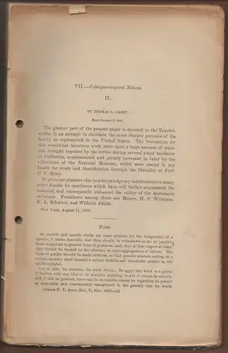 Casey, Thos L: Coleopterological notices, II. Sonderdruck aus: Annals of the New York Academy of Sciences 5, 307-504. 
