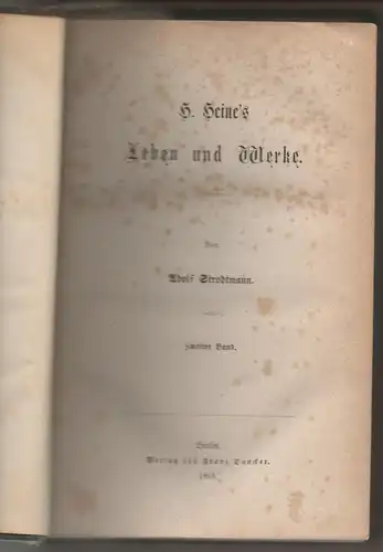 Strodtmann, Adolf: H. Heine's Leben und Werke, Bd. 1 + 2 (komplett). 