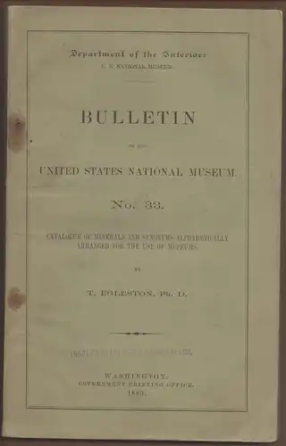 Egleston, T: Catalogue of minerals and synonyms. Smithsonian Institution, United States National Museum Bulletin 33. 