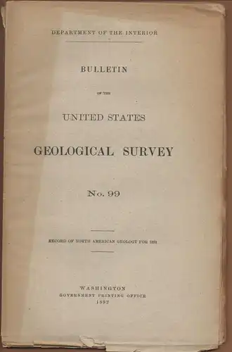 Darton, Nelson Horatio: Record of North American geology for 1891. Bulletin of the United States Geological Survey 99. 
