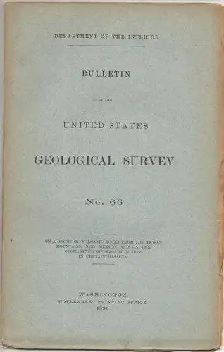 Iddings, Joseph Paxson: On a group of volcanic rocks from the Tewan Mountains, New Mexico, and on the occurrence of primary quartz in certain basalts. Bulletin of the United States Geological Survey 66. 