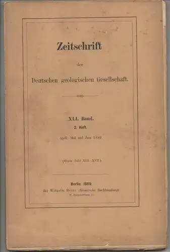 Zeitschrift der Deutschen geologischen Gesellschaft 41. H. 2. 