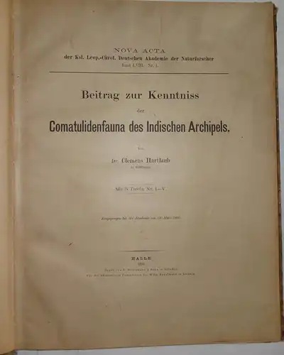 Hartlaub, Clemens: Beitrag zur Kenntniss der Comatulidenfauna des Indischen Archipels. Nova acta Academiae Caesareae Leopoldino-Carolinae Germanicae Naturae Curiosorum 58,1. 
