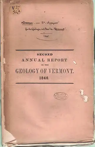 Adams, Charles Baker: Second annual report on the geology of the state of Vermont. 