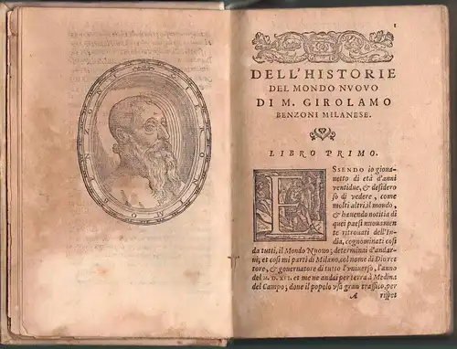 Benzoni, Girolamo: La historia del mundo nuevo. La qual tratta dell'Isole, Mari nuovamente ritrovate, delle nuove Città da lui proprio vedute, per acqua, per terra in quattordeci anni. 