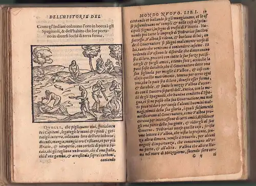 Benzoni, Girolamo: La historia del mundo nuevo. La qual tratta dell'Isole, Mari nuovamente ritrovate, delle nuove Città da lui proprio vedute, per acqua, per terra in quattordeci anni. 