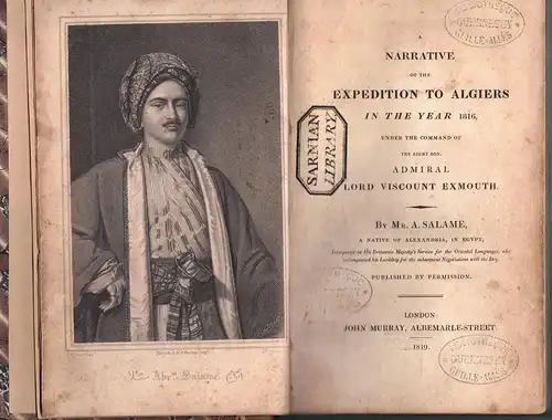 Salame, Abraham: A narrative of the expedition to Algiers in the year 1816 under the command of the Right Hon Admiral Lord Viscount Exmouth. 