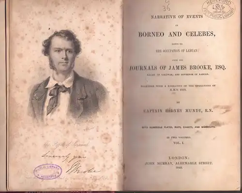 Brooke, James ; Mundy, George Rodney: Narrative of events in Borneo and Celebes, down to the occupation of Labuan, vol. 1 + 2 (complete). 