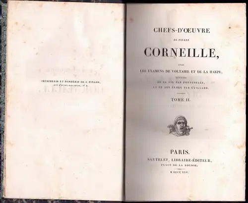 Corneille, Pierre: Chefs-d'oeuvre avec les examens de Voltaire et La Harpe, vol. 1-3 (complete). 