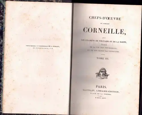 Corneille, Pierre: Chefs-d'oeuvre avec les examens de Voltaire et La Harpe, vol. 1-3 (complete). 