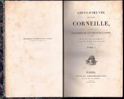 Corneille, Pierre: Chefs-d'oeuvre avec les examens de Voltaire et La Harpe, vol. 1-3 (complete). 